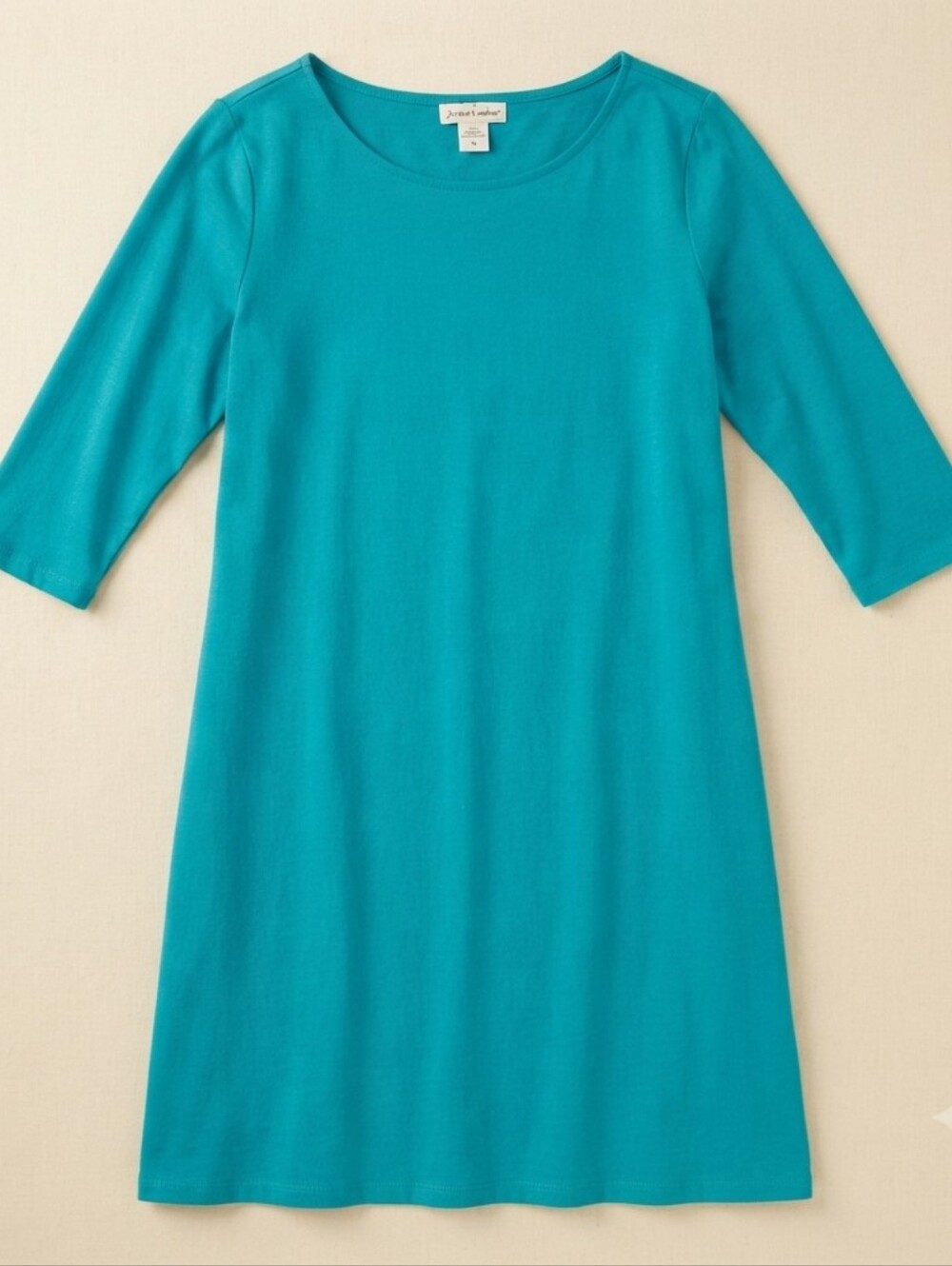 Jessica London Teal Boatneck Knit Shift Dress Plus Size 18 Casual 3/4 S